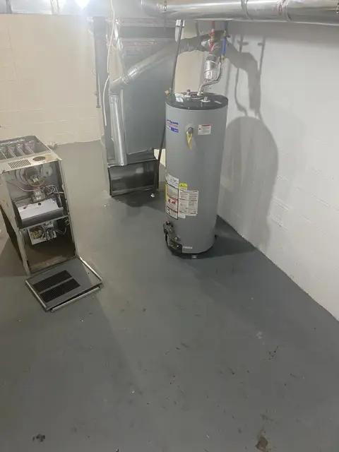 An old furnace pulled out of a Michigan basement during a replacement